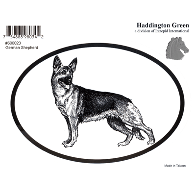 German Shepherd GSD Dog Decal Oval Window Sticker