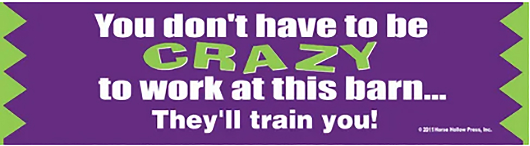 You Don't Have To Be Crazy To Work At This Barn They'll Train You Horse Bumper Sticker