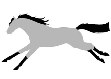 Window Decal Sticker Gray Running Horse