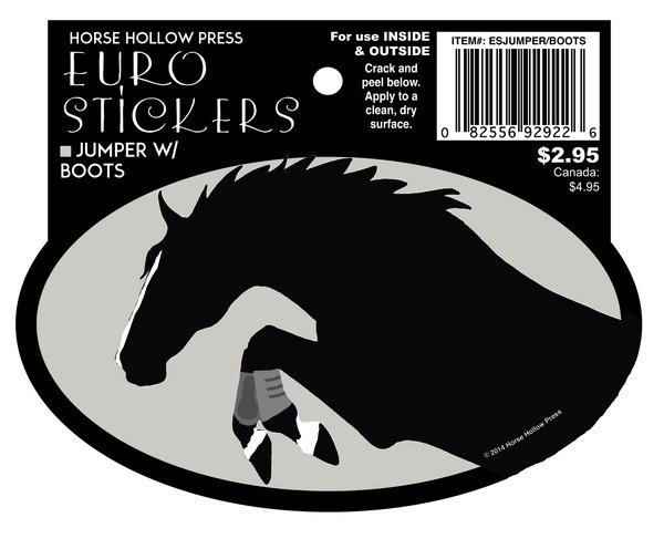 Jumper w/Boots Horse Jumping Horse Decal Euro Oval Window Sticker