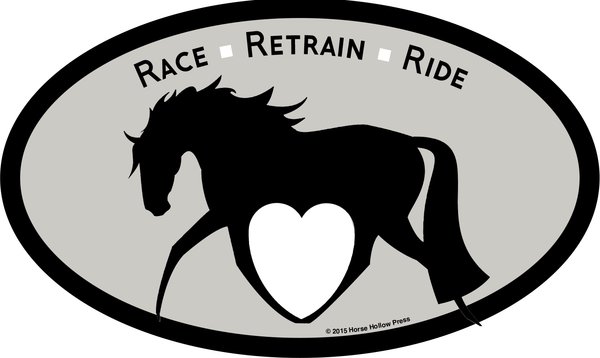 Race Retrain Ride Love OTTB Off Track Thoroughbred Horse Decal Euro Oval Window Sticker