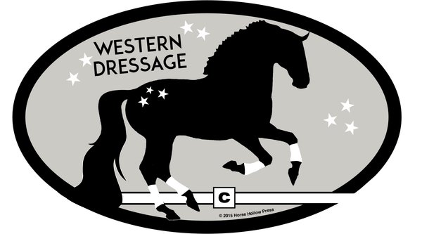 Western Dressage Horse Decal Euro Oval Window Sticker