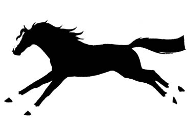 Window Decal Sticker Running Black Horse