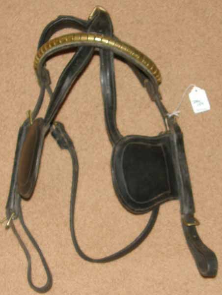 Driving Harness Bridle with Blinders Horse Blind Bridle Brass Browband Black