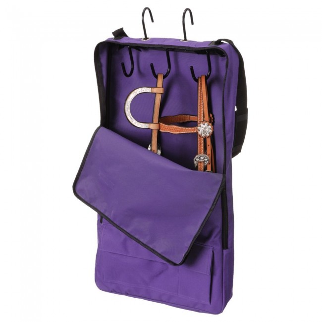 Tough 1 Bridle Halter Carrier Bag with 3 Prong Tack Rack Black Mini Horse Harness Bag