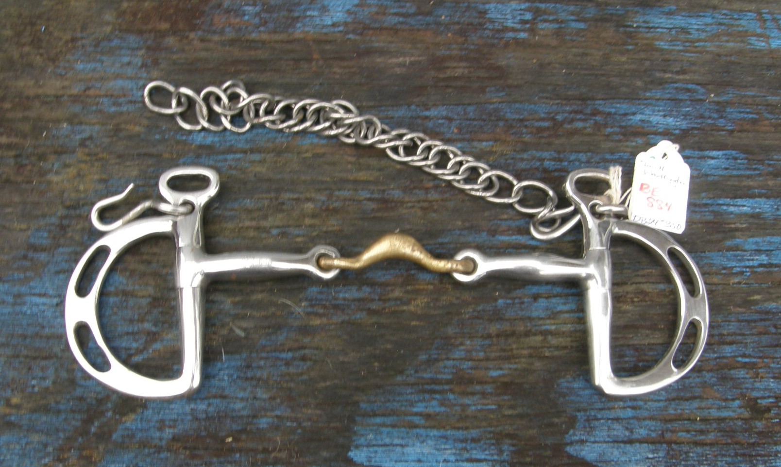 SW 6 1/2" Half Moon Cyprium Link Slotted Kimberwick Bit Uxeter Kimberwicke with Chain Draft Horse Bi