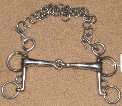 5” Jointed Snaffle Mouth Pelham Bit w/chain Tom Thumb Pelham Short Shank Jointed Pelham Bit