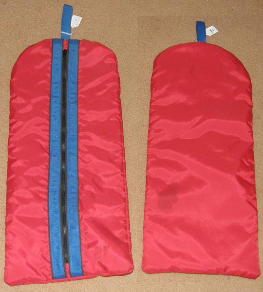 Dover? Fleece Lined Nylon Halter Bag Bridle Bag Red/Blue/Black Piping