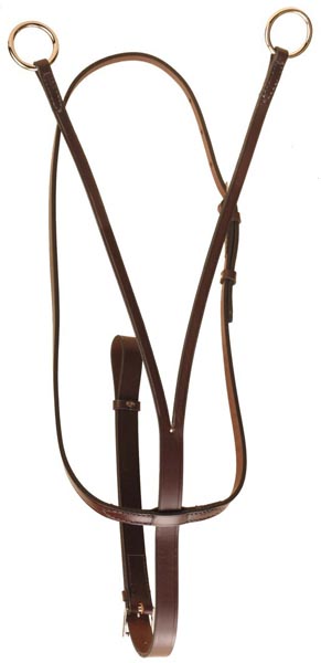 Tory English Running Martingale Flat Leather Running Martingale Dark Brown Horse