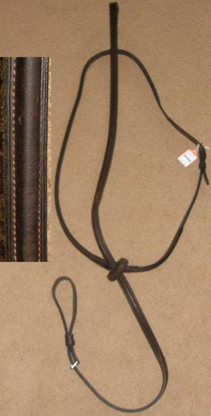 Circuit Square Raised Stitched Standing Martingale Leather English Standing Martingale Dark Brown Horse