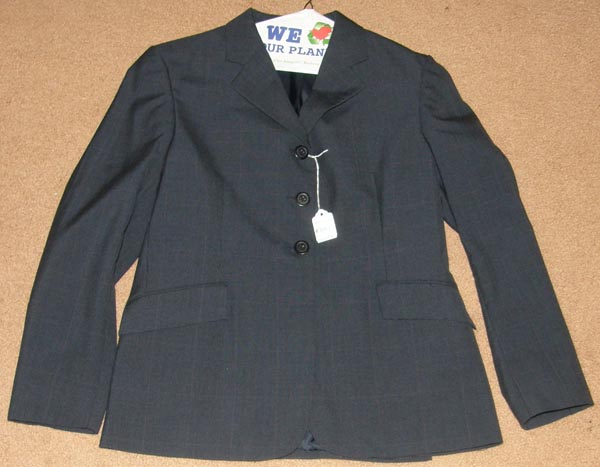 RJ Classics English Show Jacket English Jacket Hunt Coat Riding Coat Ladies 16/20S Navy Blue Pinstripe