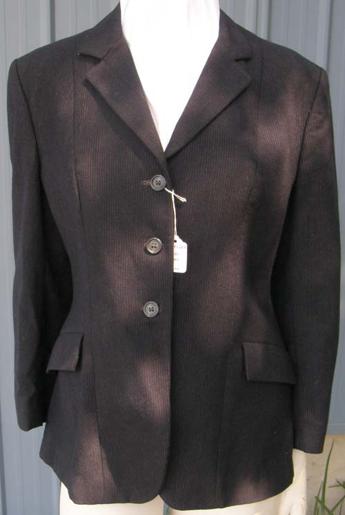 Tri-Umph Wool English Jacket Hunt Coat English Riding Coat Dressage Coat Ladies 20R Navy Blue Pinstripe