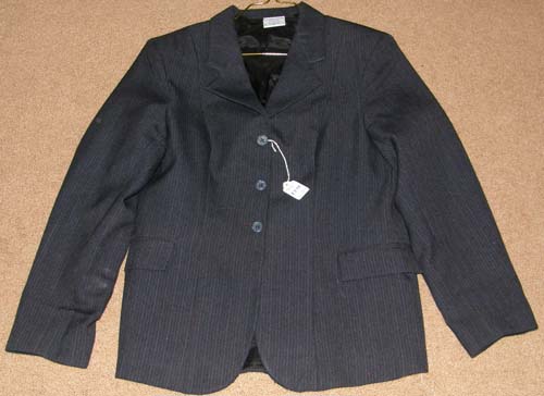 USPC Devon Aire Concour Elite Ladies English Jacket Hunt Coat Riding Coat Ladies 18 Navy Blue Pinstripe