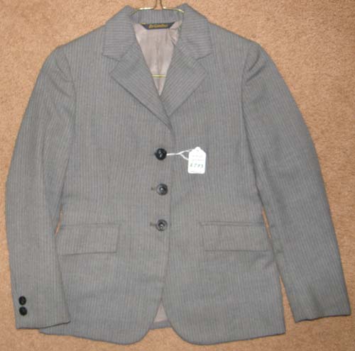Lord Geoffrey The Tailored Sportsman English Jacket Riding Show Hunt Coat Childs 10/12? Grey Pinstripe