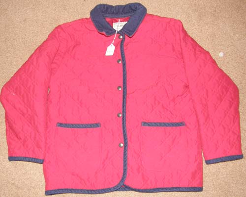 L.L. Bean Girls M Red Quilted Jacket Riding Coat Barn Coat