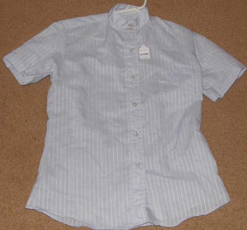 Beaufort Short Sleeve Show Shirt English Riding Shirt Ladies 10 / 32 Light Gray Pinstripe