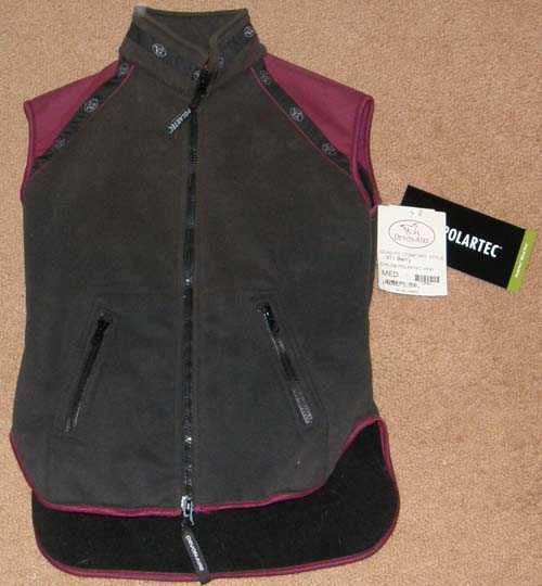 Devon Aire Polartech Fleece Lined Vest Riding Outerwear Childs M Burgundy/Black