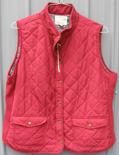 Cambridge Dry Goods Quilted Vest Outerwear Burgundy Ladies Womens 2X