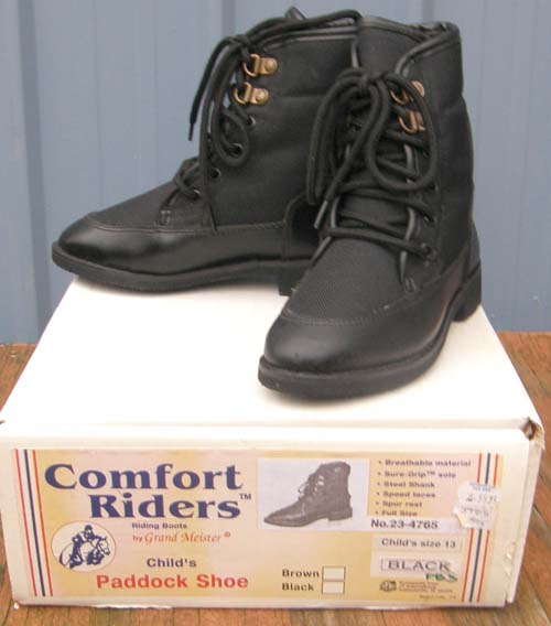 Comfort Riders Ice Breaker English Boots Lace Up Paddock Boots Insulated Riding Boots Childs 13, 1, 2, 4, 4 1/2, 5 Black Winter Riding Boots