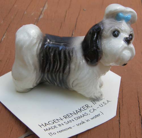 Vintage Hagen Renaker #2076 Shih Tzu Mandy HR Mini China Ceramic Dog Figurine