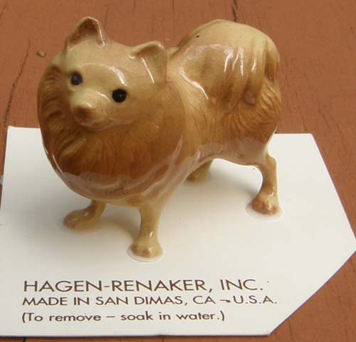 Vintage Hagen Renaker #3130 Pomeranian Standing Pomeranian HR Mini China Ceramic Dog Figurine