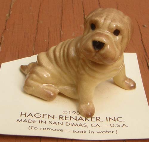 Vintage Hagen Renaker #2023 Shar Pei Sharpei HR Mini China Ceramic Dog Figurine