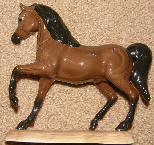 Vintage Loza Electrica Hagen Renaker Bay Arabian Horse On Base Bay Arab Horse Figurine #061