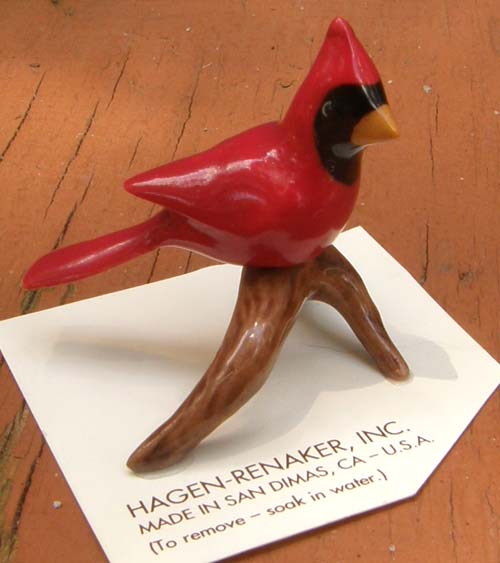 Vintage Hagen Renaker #3289 Cardinal On Branch HR Mini China Song Bird Figurine