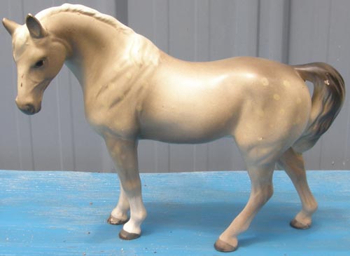 Vintage Norcrest Napco Enesco Lefton Japan China Dappled Grey Horse Figurine Dapple Grey Large Horse Arabian Stallion