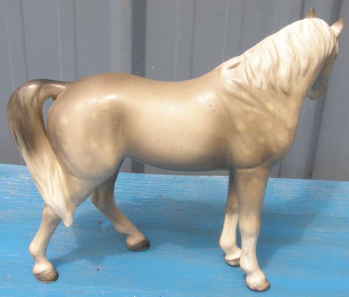 Vintage Norcrest Napco Enesco Lefton Japan China Dappled Grey Horse Figurine Dapple Grey Large Horse Arabian Stallion