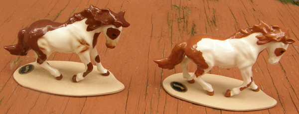Vintage Hagen-Renaker #3110 Indian Pony On Base Brown Pinto Indian Pony HR Mini China Horse Figurine