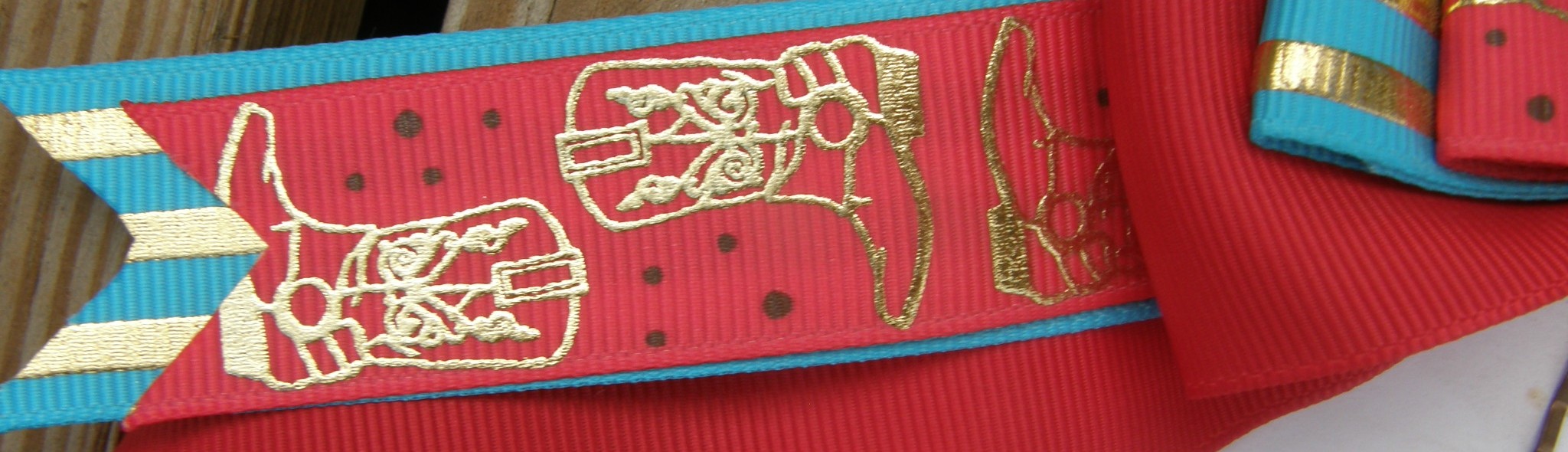 Bridle Path Bows Bachelor Bows Childrens Hair Ribbons Single Hair Bow Hair Ribbons Red/Blue & Gold Stripe/Red Metallic Western Boot Cowgirl Boot Cowboy Boot Pattern
