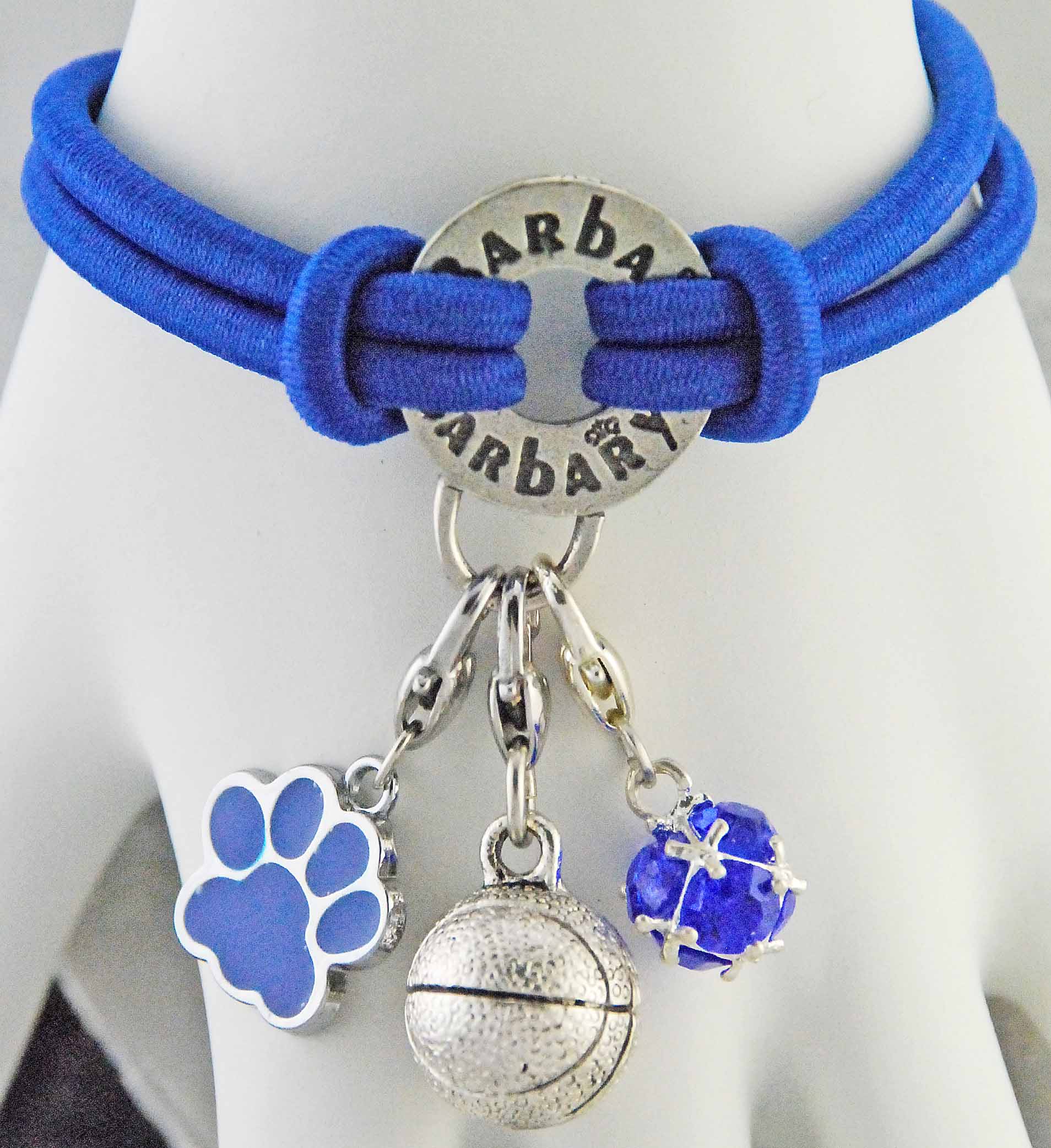 Barbary Bracelet Cat Charms Elastic Charm Bracelet Cats Paw Sapphire Blue Pet Charm Bracelet