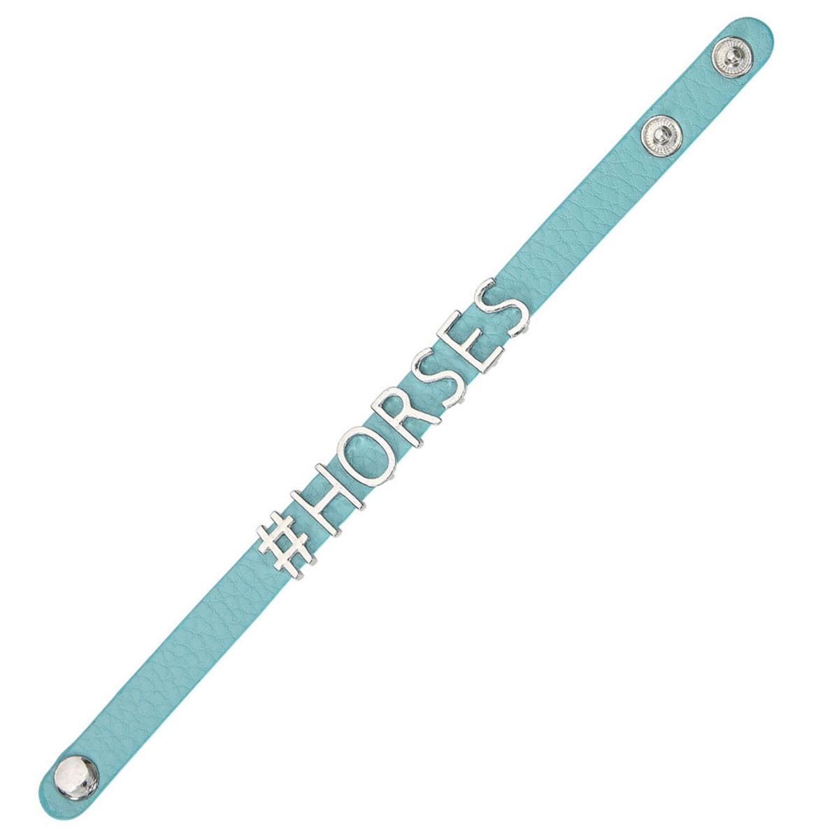 #Horses Faux Leather Bracelet Horse Bracelet Snap Closure Pink Lavender Aqua