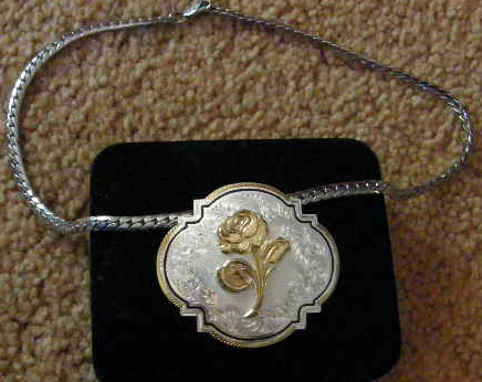 Montana Silversmiths Rose Pendant Necklace Brooch Pin Combo Set