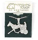 Standardbred & Sulky Necklace Trotter Pacer Race Horse Pendant