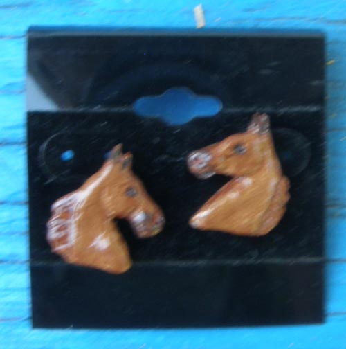 Chestnut Saddlebred Horse Head Earrings TWH Gaited Arabian Morgan Horsehead Pierced Earring