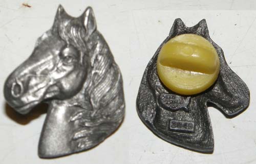 Vintage Pewter Horsehead Siskiyou Horse Head Pewter 3-D Collector Pin