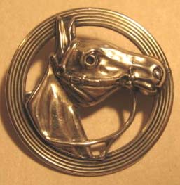 Vintage Beaucraft Sterling Silver Horse Head Pin Horsehead in Bridle Brooch