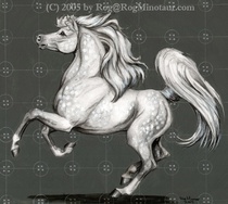 Canter Dapple Grey Arabian Rog Minotuar Limited Edition Art Print Limited Edition Print #17/25