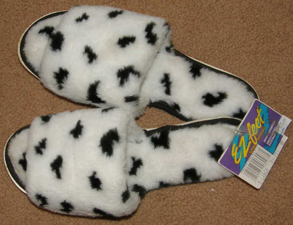 EZ Feet Dalmatian Print Slippers Dalmatian Dog Spotted Dog Print Adult XL 9 1/2-10 1/2