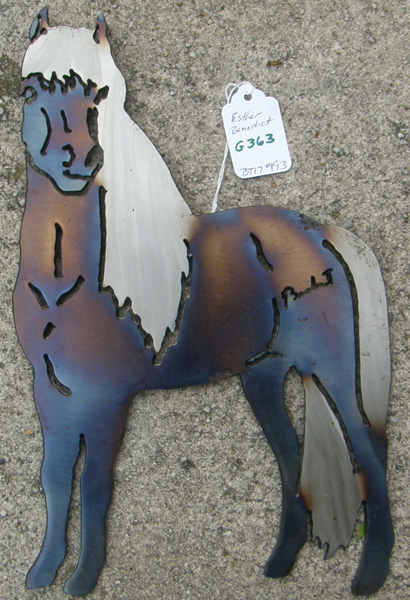 Esther Benedict Sculptures Horse Metal Wall Art Metal Horse Plaque Sign Miniature Horse Pony Wall Sculpture Metal Art
