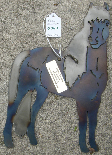 Esther Benedict Sculptures Horse Metal Wall Art Metal Horse Plaque Sign Miniature Horse Pony Wall Sculpture Metal Art