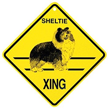 KC Creations Sheltie Crossing Sign Caution Dog Xing Sign Gift
