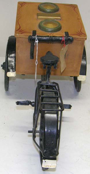 Vintage? Miniature Ice Cream Vendor Bicycle Cart Replica Ice Cream Delivery Bike Early Americana Decoration