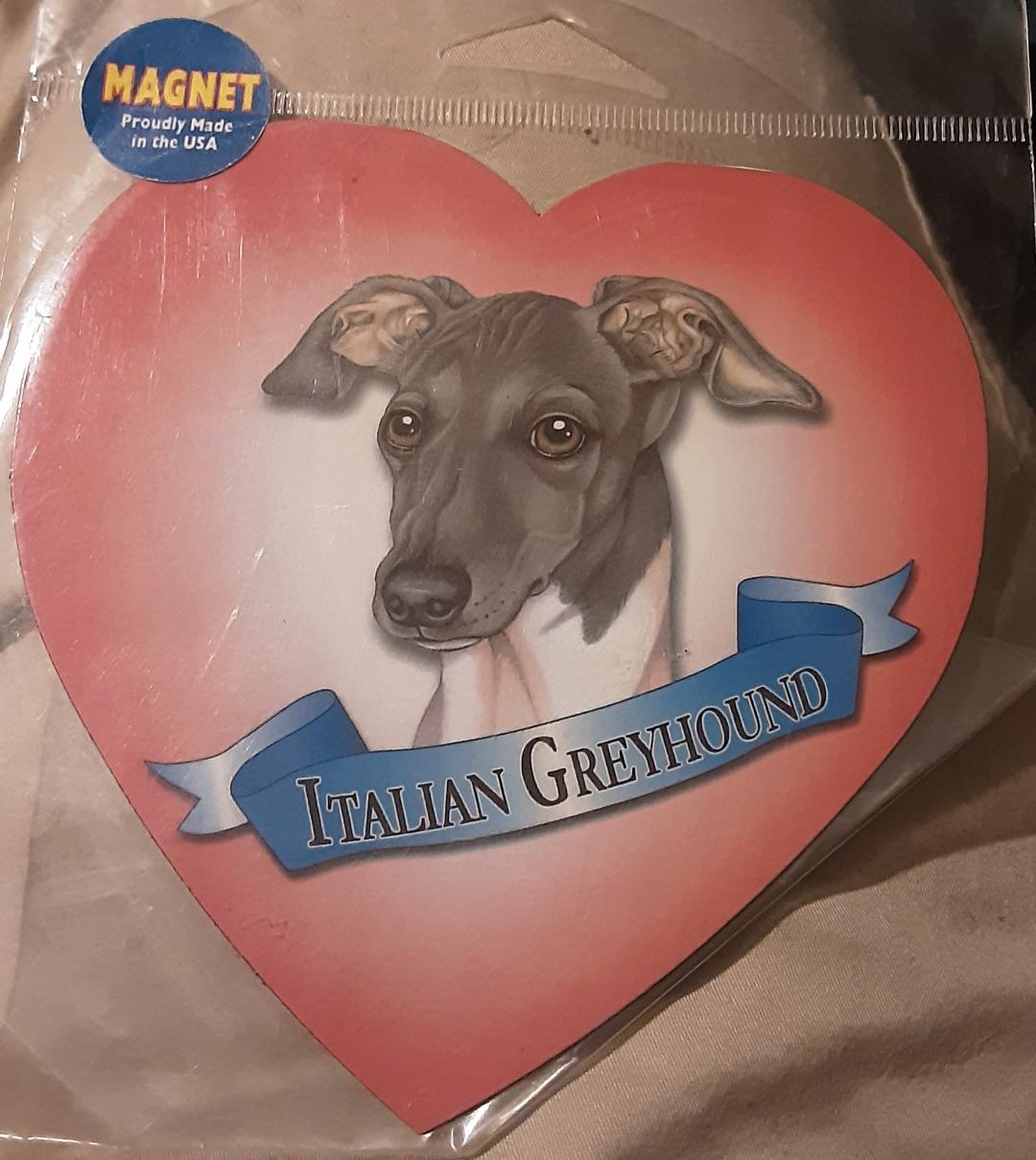 Italian Greyhound Dog Car Fridge Magnet Greyhound Dog Heart Refrigerator Magnet