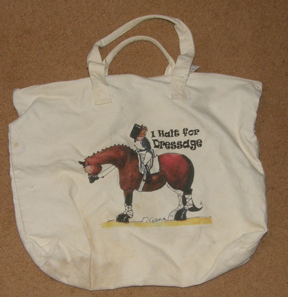BAGedge Canvas Tote Bag Dressage Horse & Rider I Halt For Dressage by Dana