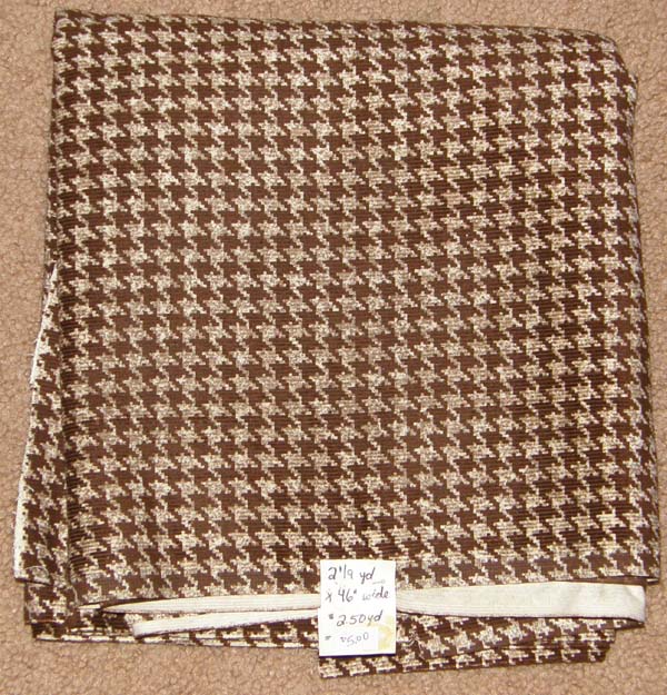 Brown & Tan Print Corduroy Fabric Cotton/Poly Dress Material Remnant