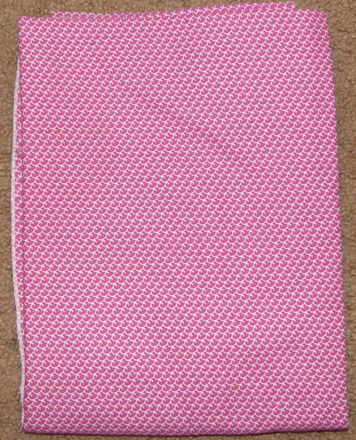 Dark Pink & White Print Fabric Cotton/Poly Dress Material Remnant