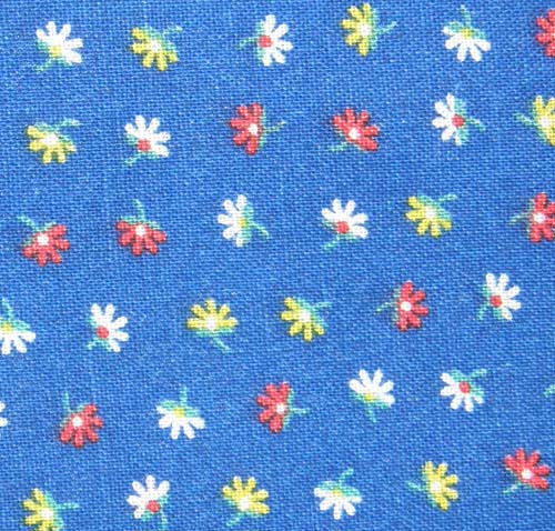 Floral Print on Navy Blue Fabric Cotton/Poly Dress Material Calico Material Remnant
